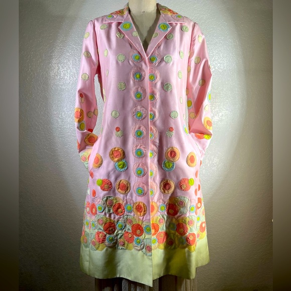 Johnny Was Jackets & Blazers - Biya Appliqué Swoon Circles Coat Size M NWT